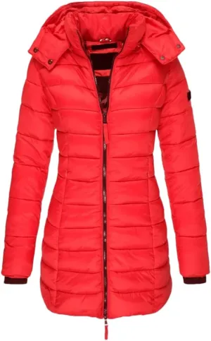 Womens Long Down Coat Winter Thicken Warm Hooded Cotton Padded Puffer Jacket Overcoat