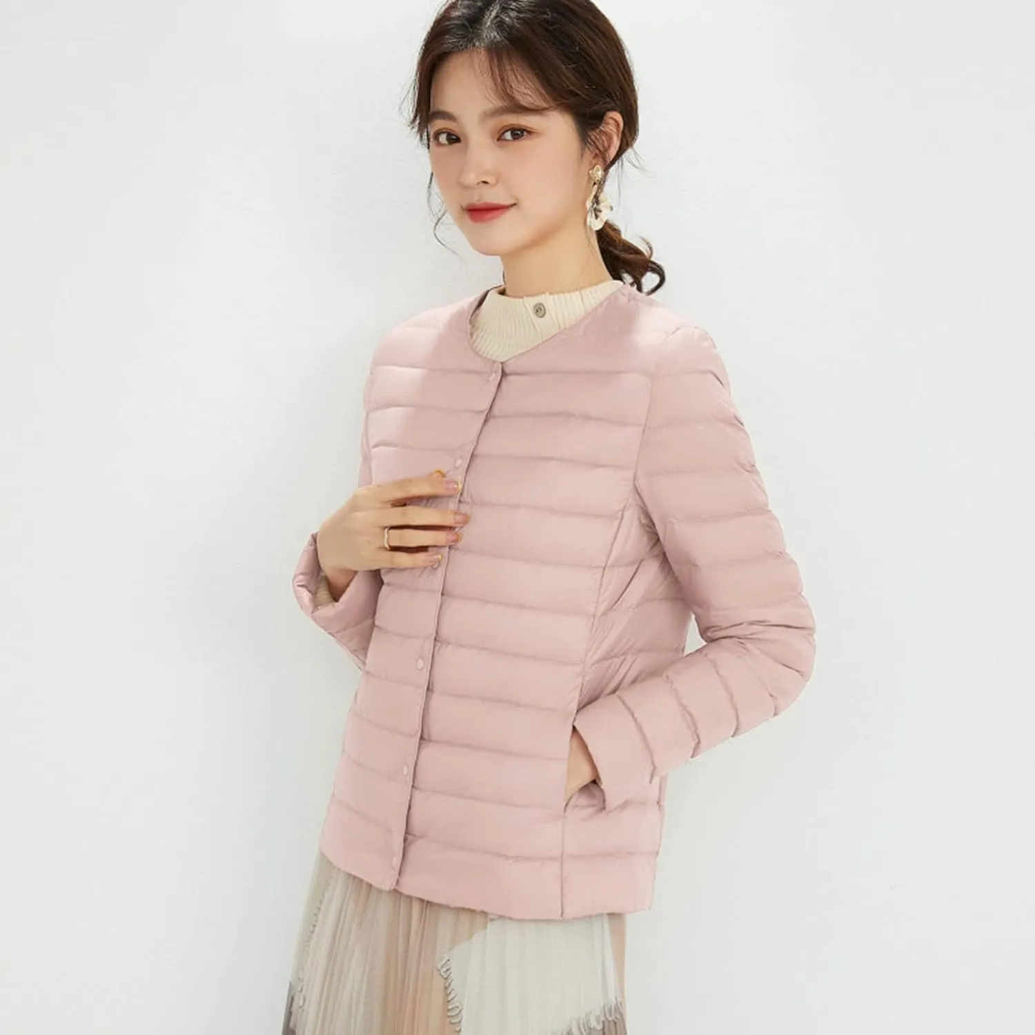 Womens Long Winter Coat Horn Button Thicken Coat with Hooded Winter Warm Jacket Solid Winter Womens Puffer Jacket