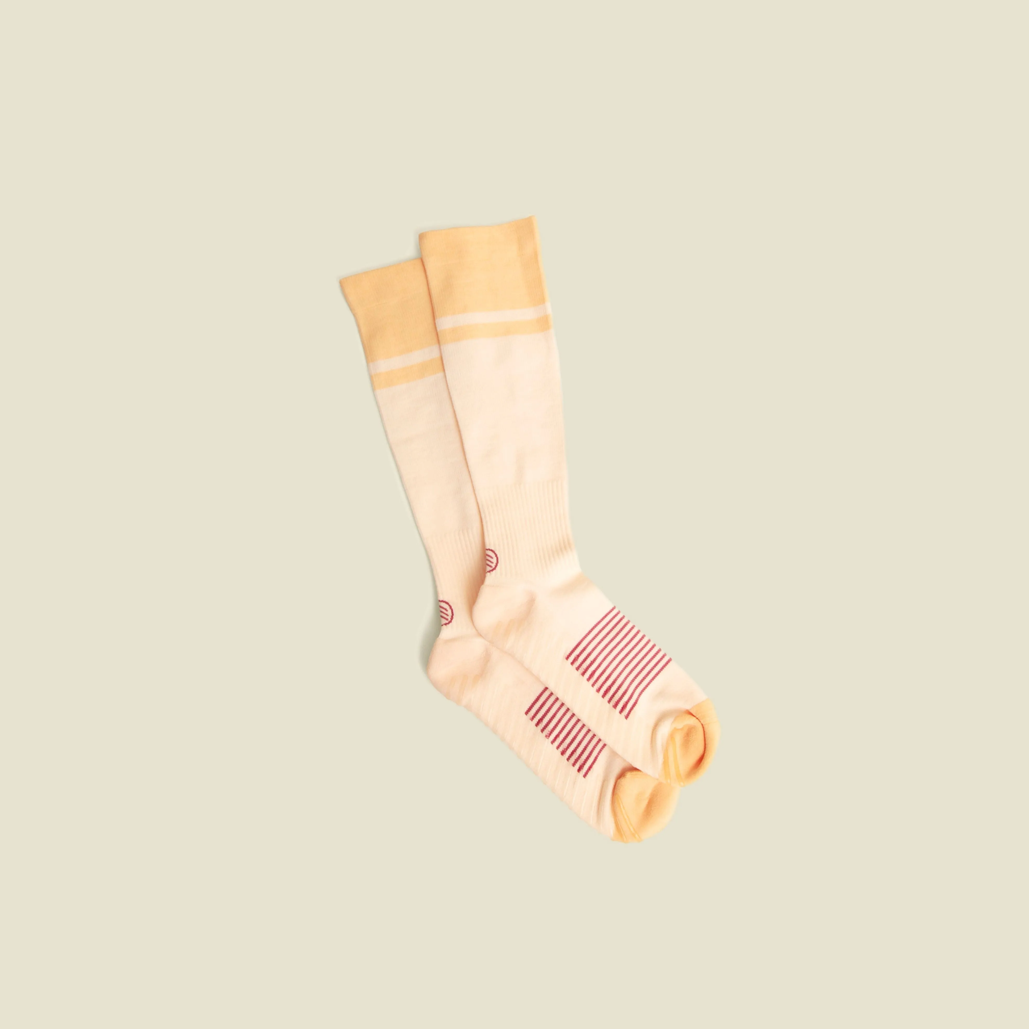 Women's Orange/Pink Compression Socks with Grips - 1 Pair