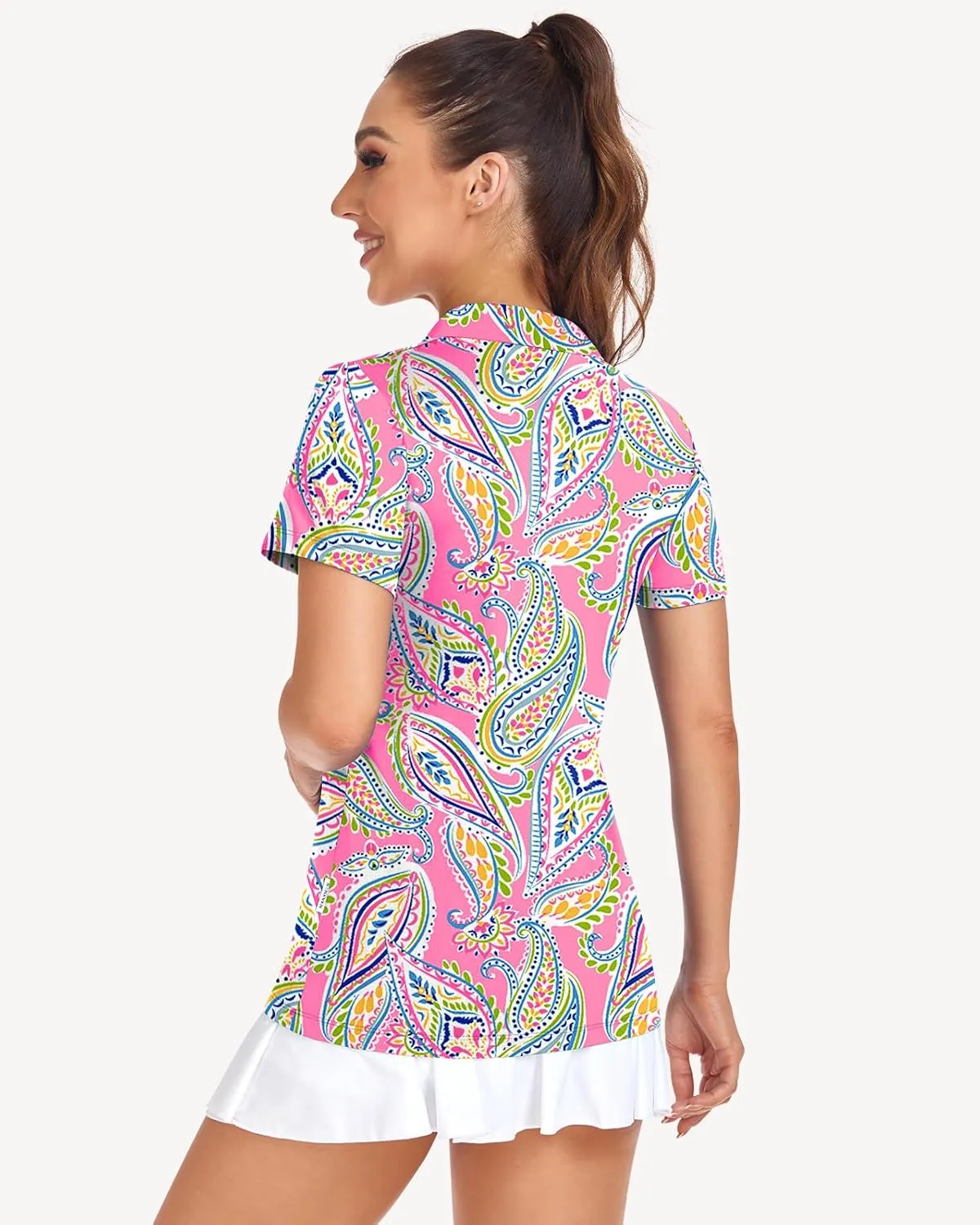 Womens Sleeveless Golf Shirt Ruffle Sleeve Polo Shirts Moisture Wicking Golf Apparel Tennis Shirts Golf Tank Tops