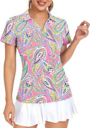 Womens Sleeveless Golf Shirt Ruffle Sleeve Polo Shirts Moisture Wicking Golf Apparel Tennis Shirts Golf Tank Tops