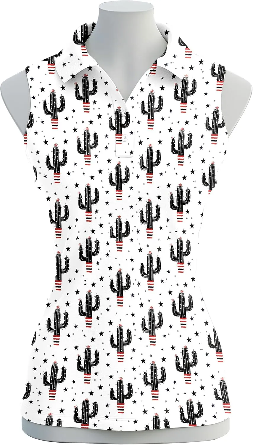 Women's Sleeveless Golf Shirts Funny Golf Shirts for Women Outfits Womens Golf Apparel Suitable for Yoga Tennis