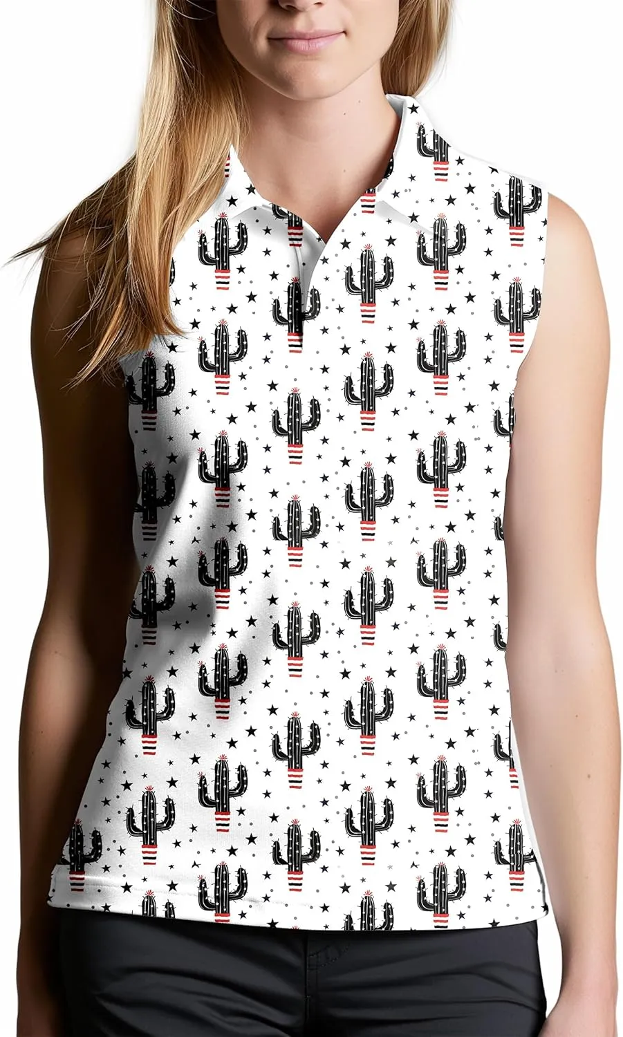 Women's Sleeveless Golf Shirts Funny Golf Shirts for Women Outfits Womens Golf Apparel Suitable for Yoga Tennis
