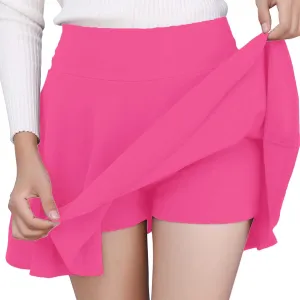 Women's Summer 2025 Basic Versatile Stretchy Flared Casual Flowy Mini Skater Skirt, M-5XL