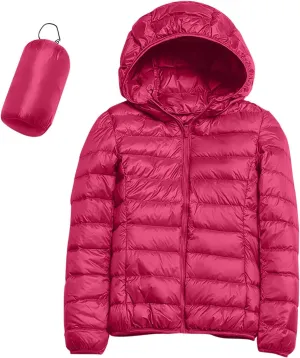 Womens Warm Lightweight Puffer Jackets Fashion Solid Color Waterproof Quilted Coats White Duck Down Casual Outerwears