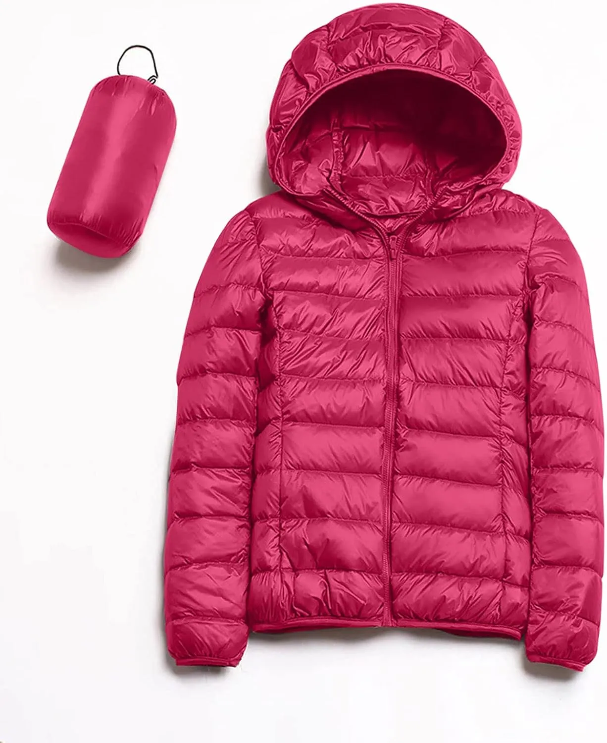 Womens Warm Lightweight Puffer Jackets Fashion Solid Color Waterproof Quilted Coats White Duck Down Casual Outerwears