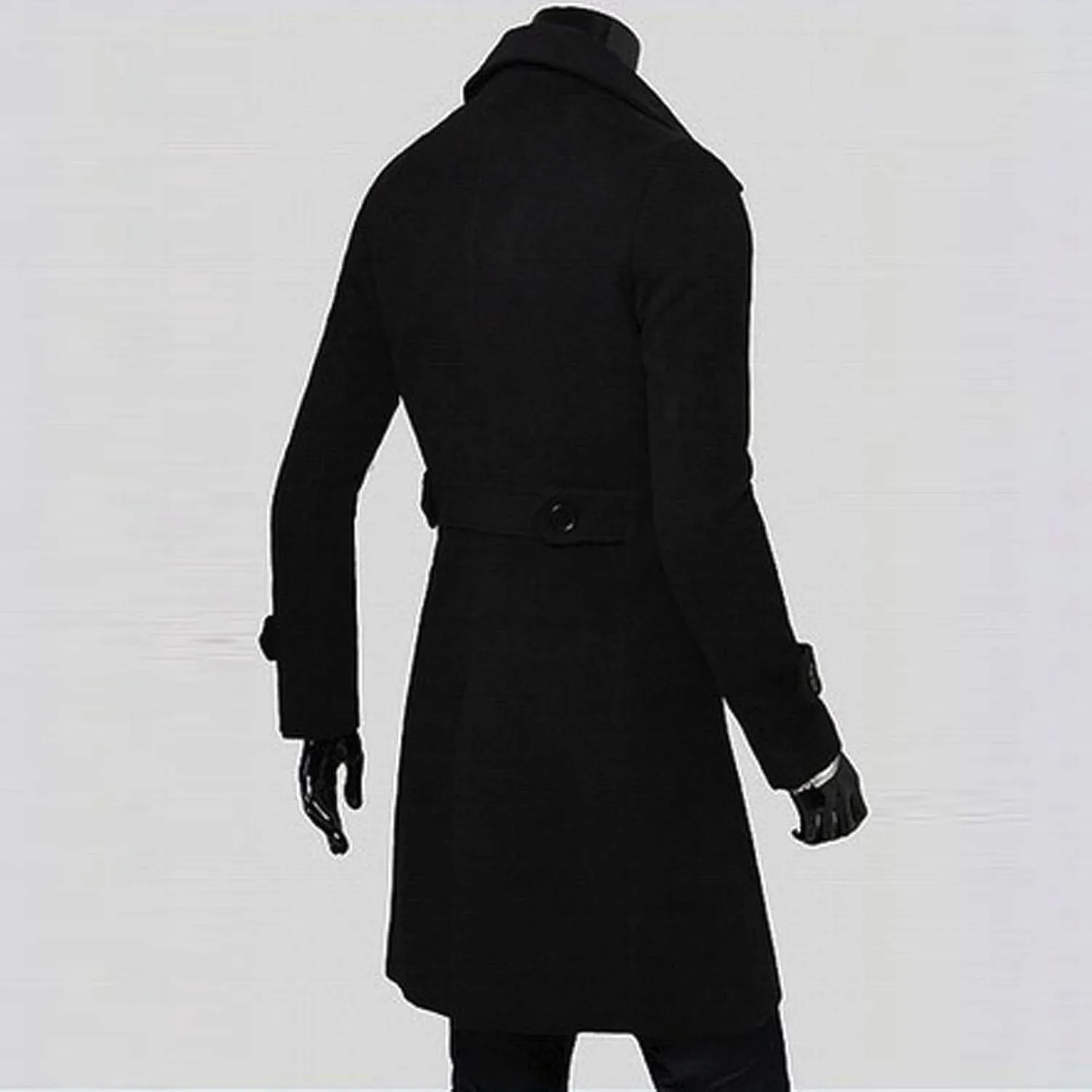 Ymosrh Mens Jacket Winter Men Slim Stylish Trench Coat Double Breasted Long Jacket Coat
