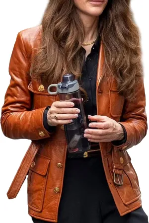 Yolo Jackets Womens Brown Cate Blanchett Movie Kathryn Woodhouse Black and Bag Trench Coat Jacket