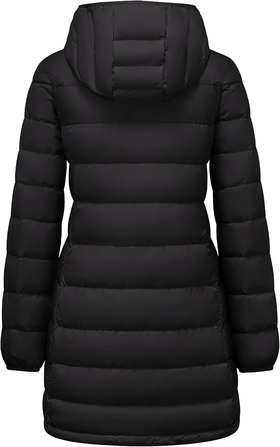 YZG Women's Warm Lightweight Long Down Jacket Warm Quilted Puffer Coat with Hood Removable