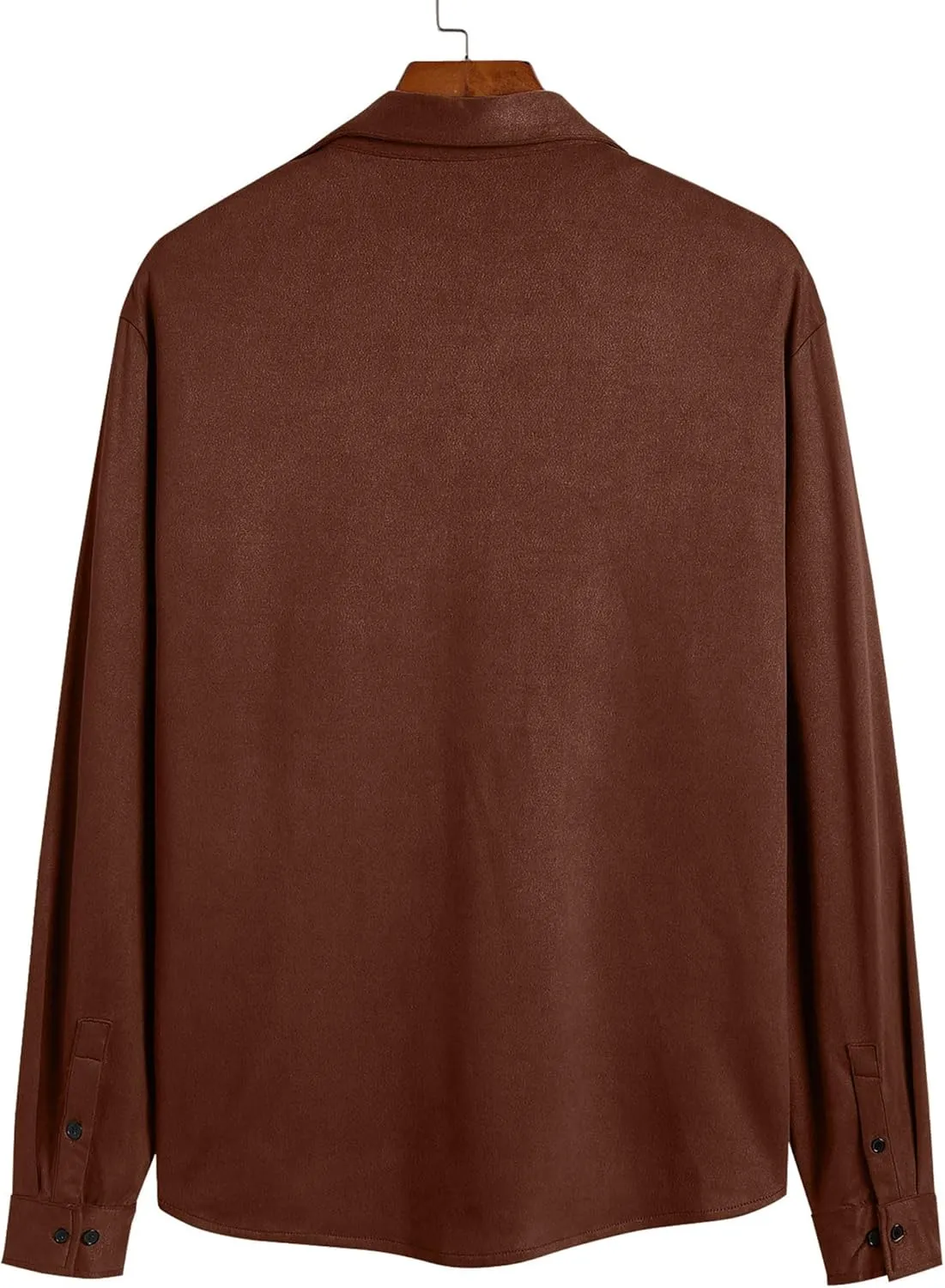 ZAFUL Men's Faux Suede Button Down Shirts Jacket Lightweight Shirt Jacket Long Sleeve Work Coat Solid Color Overshirt