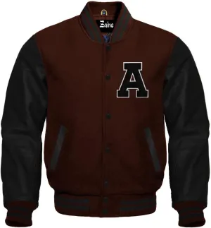 Zaine Enterprises Varsity Baseball Letterman Wool & Genuine Leather Sleeves A LOGO Jacket