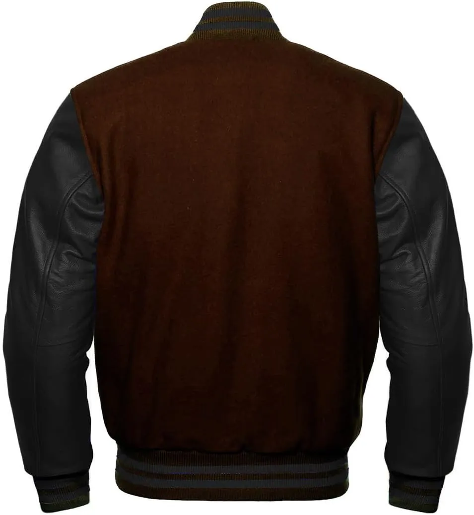 Zaine Enterprises Varsity Baseball Letterman Wool & Genuine Leather Sleeves A LOGO Jacket