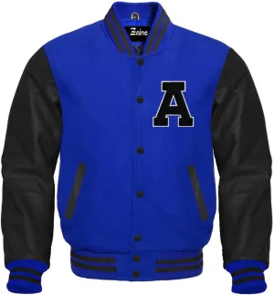 Zaine Enterprises Varsity Baseball Letterman Wool & Genuine Leather Sleeves A LOGO Jacket