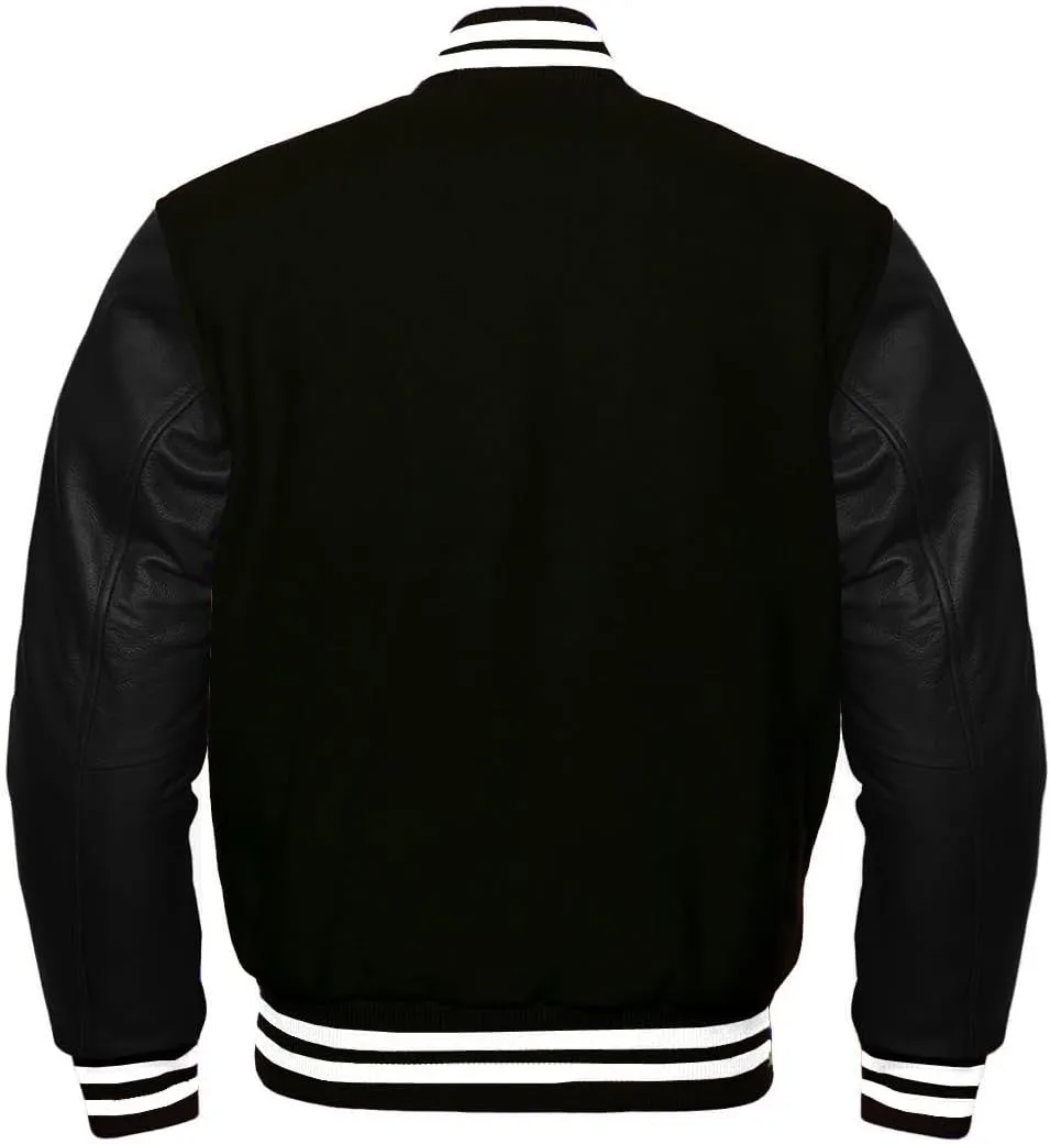 Zaine Enterprises Varsity Baseball Letterman Wool & Genuine Leather Sleeves A LOGO Jacket