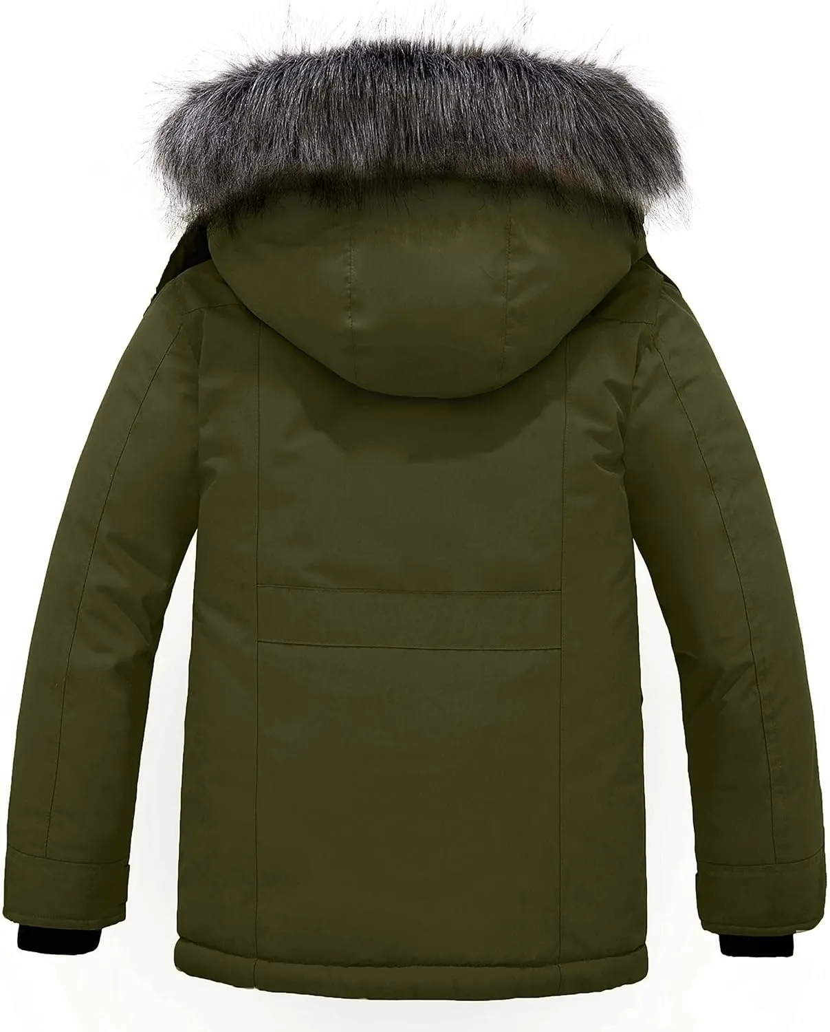 ZSHOW Boys' Hooded Winter Coat Warm Waterproof Puffer Jacket Thick Fleece Parka