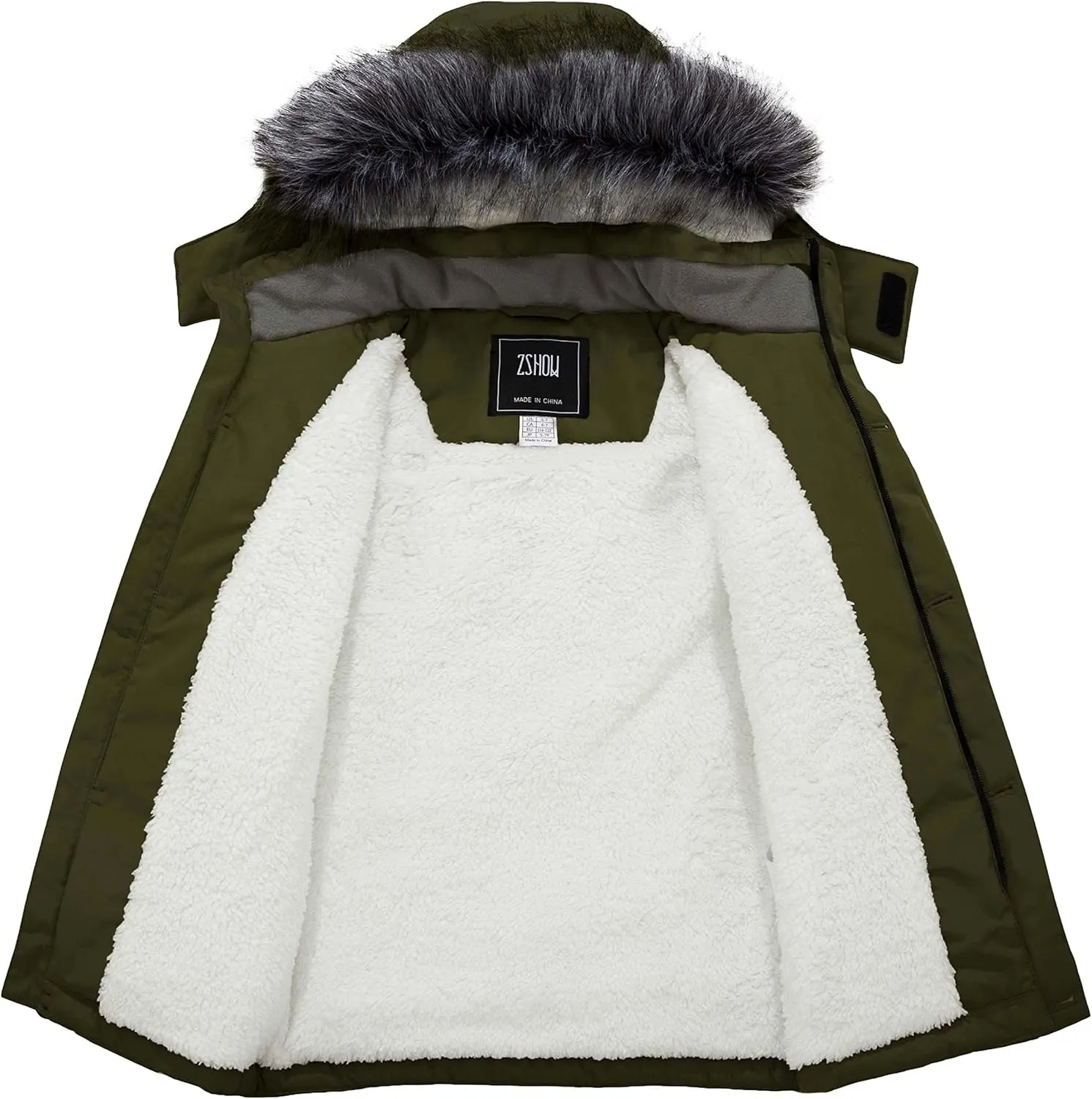 ZSHOW Boys' Hooded Winter Coat Warm Waterproof Puffer Jacket Thick Fleece Parka